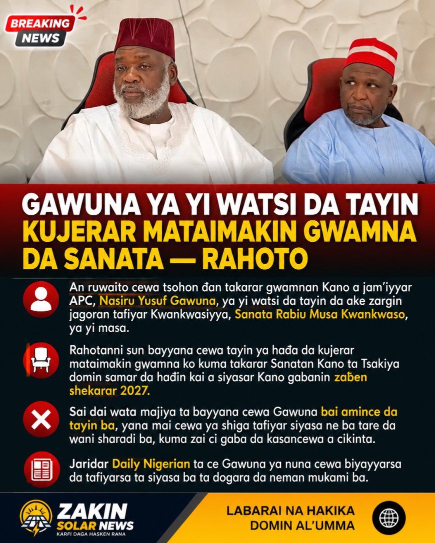 Gawuna Ya Yi Watsi Da Tayin Kujerar Mataimakin Gwamna Da Sanata