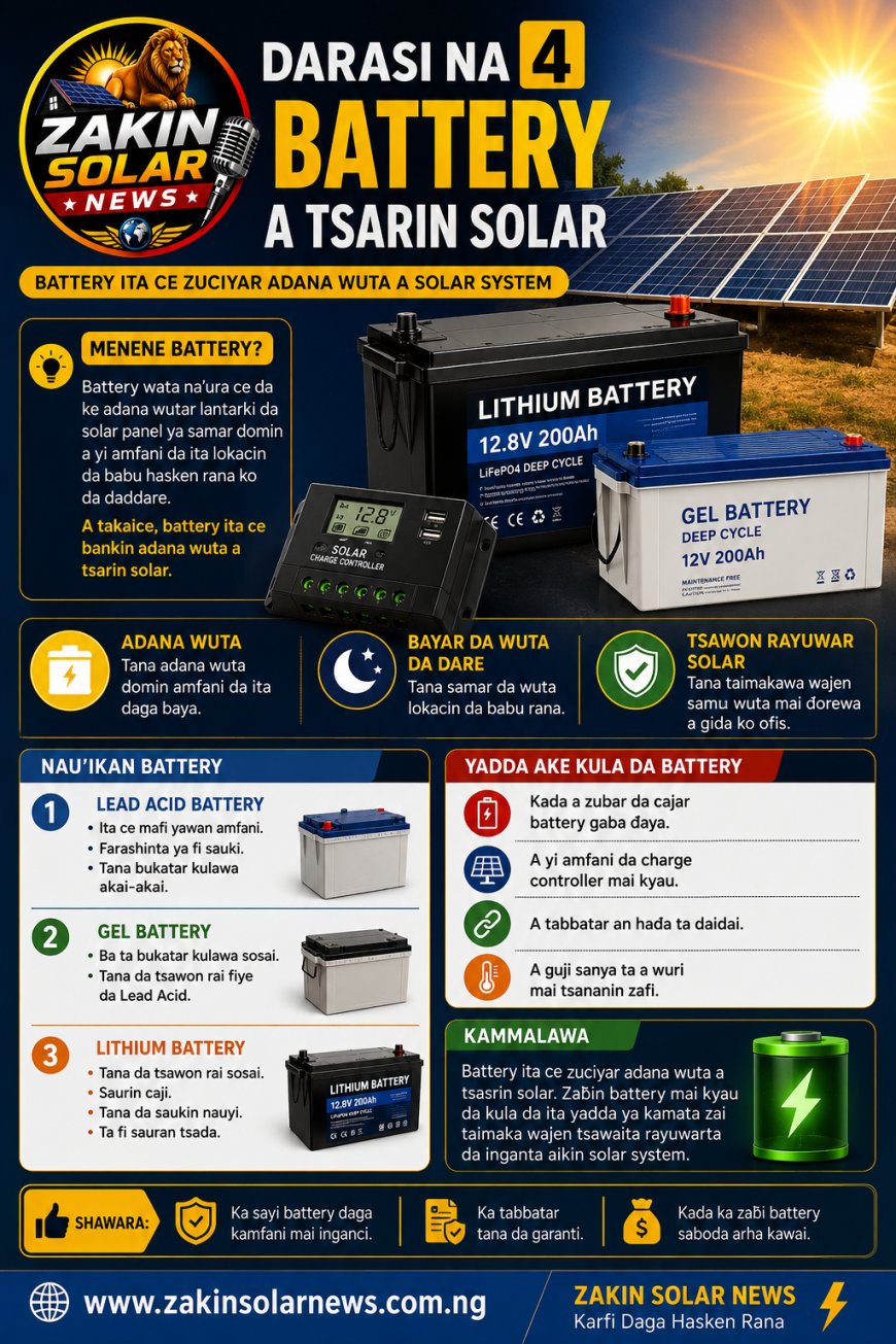 DARASI NA 4: YADDA AKE ZAƁAR BATTERY MAI KYAU DON SOLAR