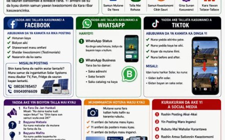 DARASI NA 8: YADDA AKE YIN TALLAN KASUWANCI A FACEBOOK, WHATSAPP, TIKTOK DA SAURAN SOCIAL MEDIA DOMIN SAMUN YAWAN KWASTOMOMI