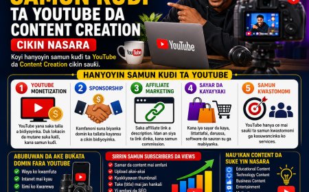DARASI NA 5: YADDA AKE SAMUN KUƊI TA YOUTUBE DA CONTENT CREATION CIKIN NASARA