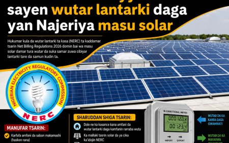 Sabon Tsarin Net Billing 2026: Masu Solar Za Su Iya Sayar Da Wutar Su Ga Hukumar Lantarki