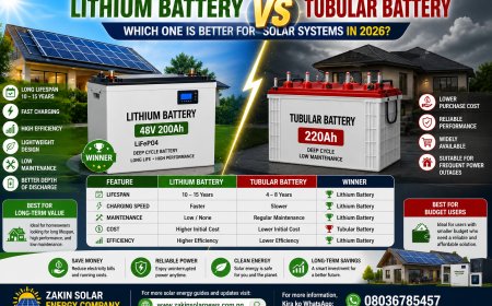 Lithium Battery vs Tubular Battery: Which One Is Better for Solar Systems in 2026?
