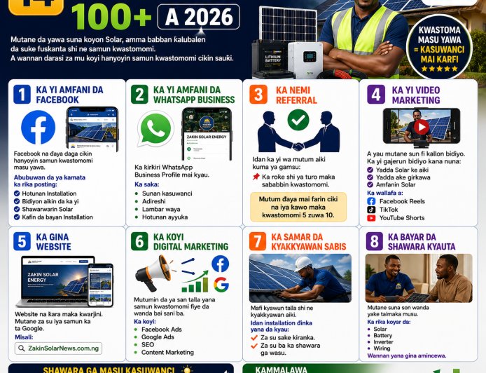 Yadda Zaka Samu Kwastomomin Solar 100+ A 2026