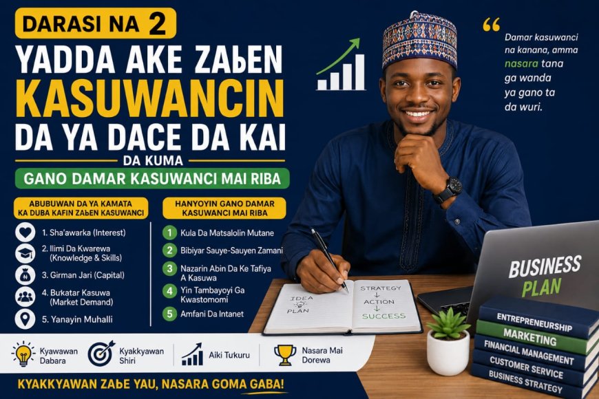 DARASI NA 2: YADDA AKE ZAƁEN KASUWANCIN DA YA DACE DA KAI DA KUMA GANO DAMAR KASUWANCI MAI RIBA