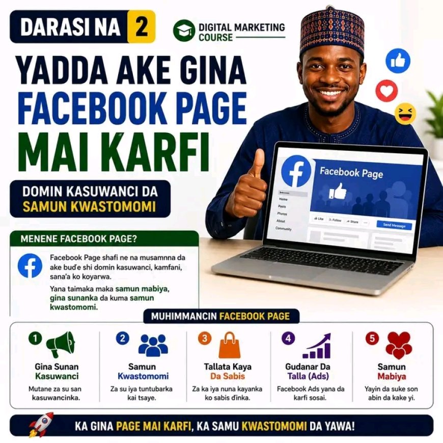 DARASI NA 2: YADDA AKE GINA FACEBOOK PAGE MAI ƘARFI DOMIN KASUWANCI DA SAMUN KWASTOMOMI