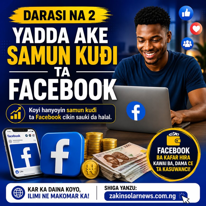 DARASI NA 2: YADDA AKE SAMUN KUƊI TA FACEBOOK CIKIN HANYOYI DABAN-DABAN