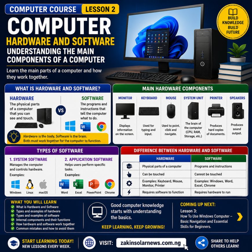LESSON 2: COMPUTER HARDWARE AND SOFTWARE – UNDERSTANDING THE MAIN COMPONENTS OF A COMPUTER