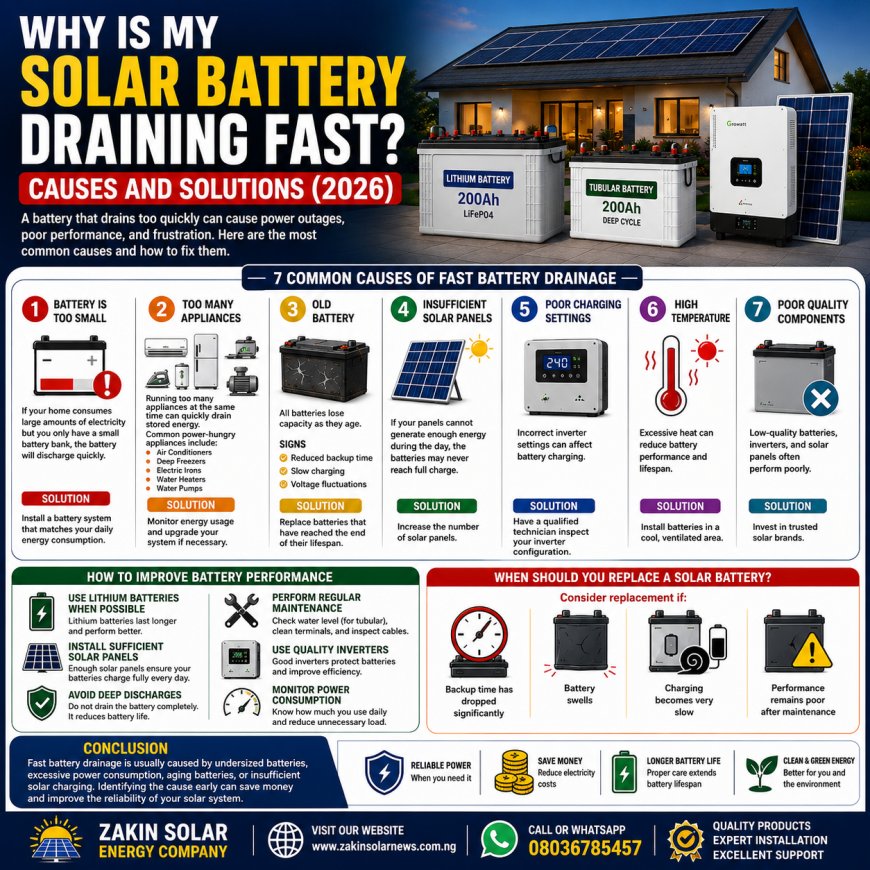 Why Is My Solar Battery Draining Fast? Causes and Solutions (2026)