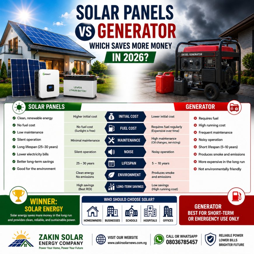 Solar Panels vs Generator: Which Saves More Money