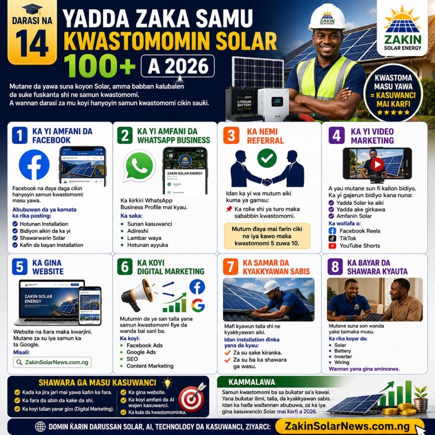 Yadda Zaka Samu Kwastomomin Solar 100+ A 2026
